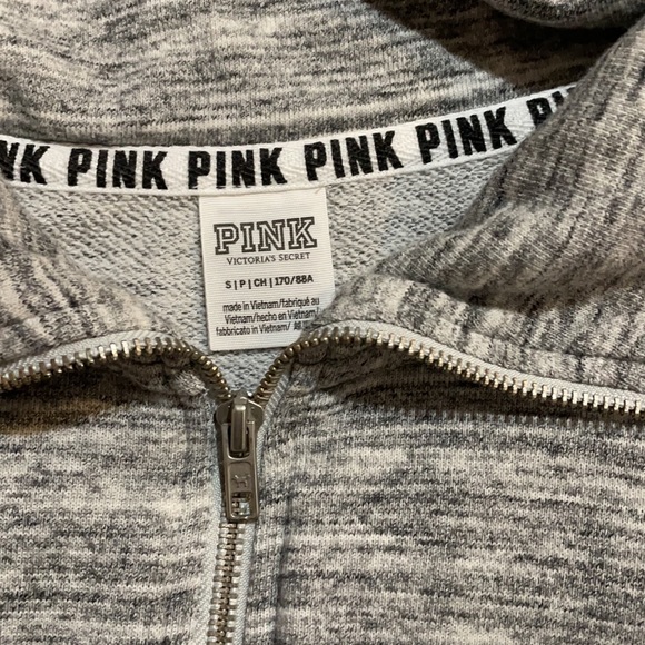 Pink Victoria’s Secret Grey Quarter Zip Sweatshirt - Picture 2 of 4